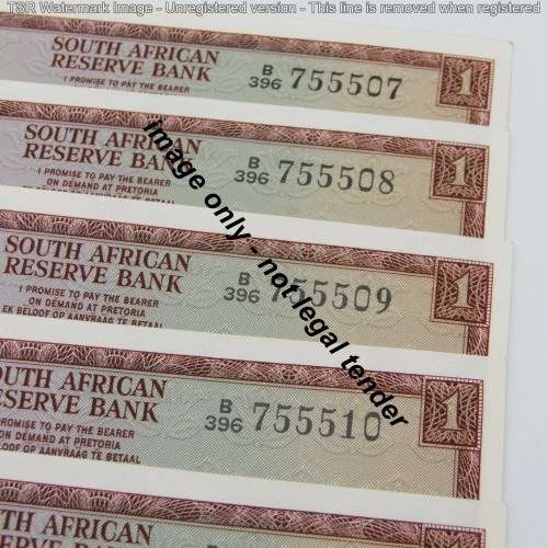 Lot of 10 TW de Jongh R1 notes - uncirculated with consecutive numbers