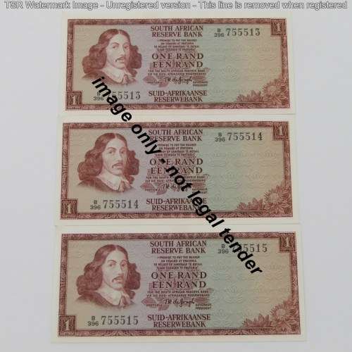Lot of 10 TW de Jongh R1 notes - uncirculated with consecutive numbers