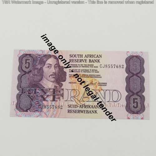 Lot of 3 South Africa R5 notes, De Jongh, De Kock and Stals