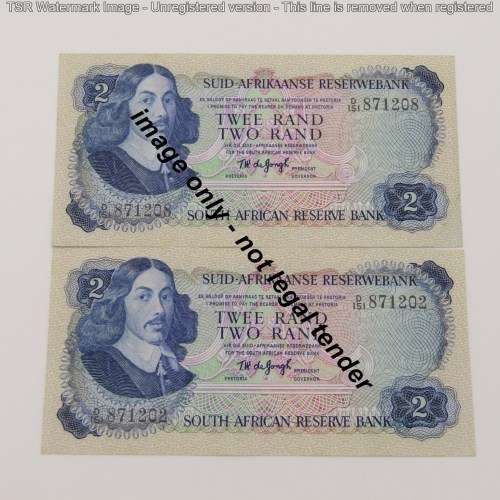 TW de Jongh Lot of 5 good condition R2 bank notes