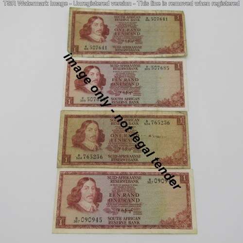 Lot of 14 old South Africa TW de Jongh R1 notes