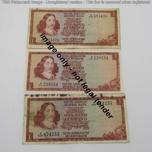 Lot of 14 old South Africa TW de Jongh R1 notes