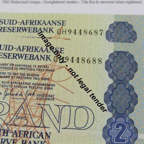 Lot of 5 South Africa GPC de Kock R2 notes with 2 consecutive numbers