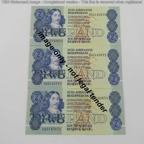 Lot of 3 GPC de Kock R2 bank notes with consecutive numbers