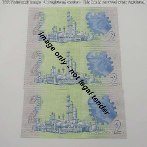 Lot of 3 GPC de Kock R2 bank notes with consecutive numbers