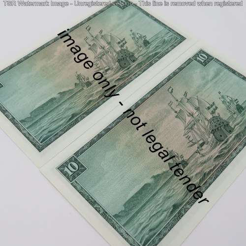 Pair of TW de Jongh 3rd issue R10 notes - Consecutive - UNC - C331 # 978178 - 978179