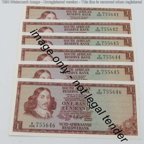 TW de Jongh 3rd Issue R1 bank notes - UNC with consecutive numbers - lot of 52