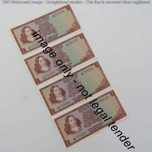 TW de Jongh 3rd Issue Lot of 25 x R1 banknotes with consecutive numbers
