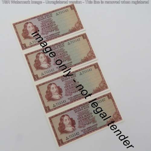 TW de Jongh 3rd Issue Lot of 25 x R1 banknotes with consecutive numbers