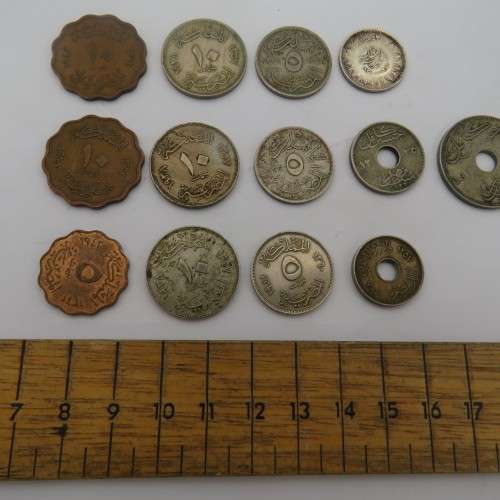 Lot of 13 old Egyptian coins