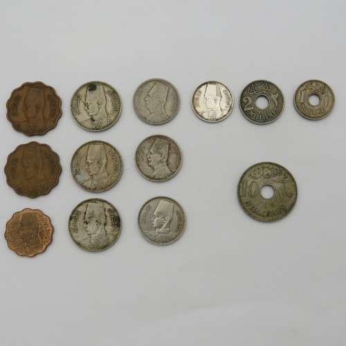 Lot of 13 old Egyptian coins