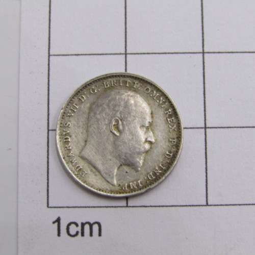 1906 Great Britain 3 Pence - AU but scratched obverse