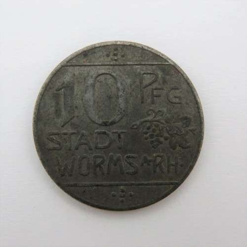 1918 Germany Notgeld 10 Pfennig WORMS (Hesser)