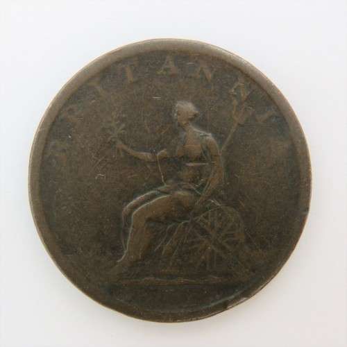1806 Great Britain half penny with misaligned 6 of 1806