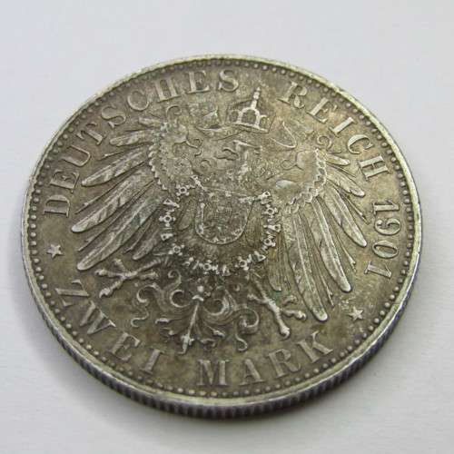 1901 Deutsches Reich 2 Mark silver coin