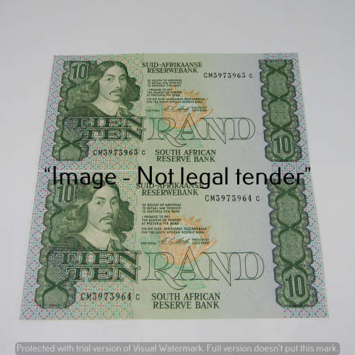CL Stals 1st Issue R10 bank notes - Lot of 6 notes with consecutive numbers