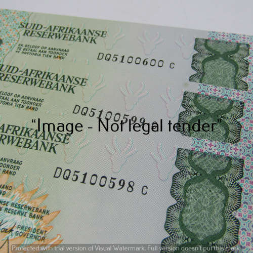 GPC de Kock 3rd Issue R10 bank notes - Lot of 3 uncirculated with consecutive numbers