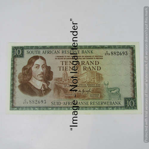 TW de Jongh 3rd Issue - Lot of 7 banknotes R10 with consecutive numbers - some spots