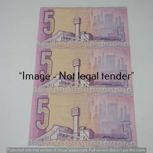 CL Stals 1st Issue R5 bank notes - Lot of 3 uncirculated with consecutive numbers