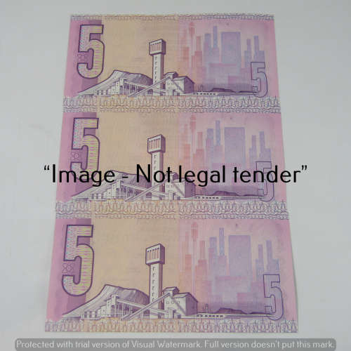 GPC de Kock 3rd Issue R5 bank notes uncirculated with consecutive numbers - lot of 3