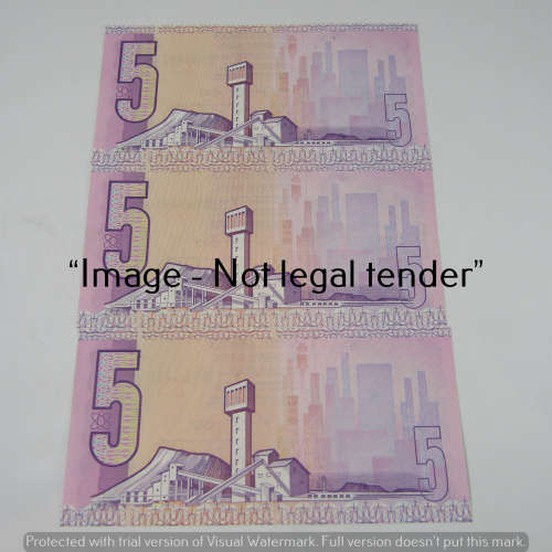 GPC de Kock 3rd Issue R5 bank notes uncirculated with consecutive numbers - lot of 3