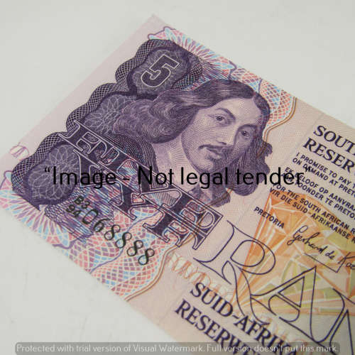 GPC de Kock 2nd Issue R5 bank note - uncirculated with nice number 068888