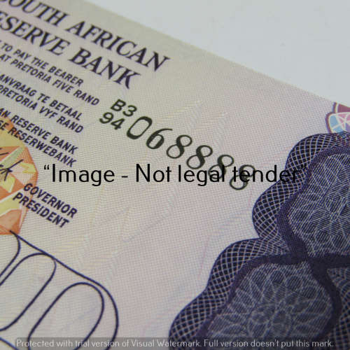 GPC de Kock 2nd Issue R5 bank note - uncirculated with nice number 068888
