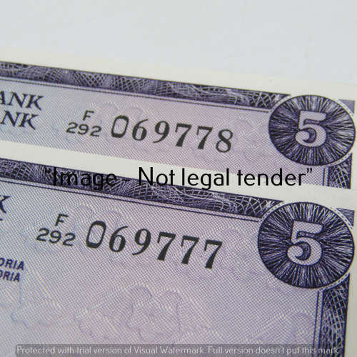TW de Jongh 3rd Issue R5 bank notes 2 consecutive numbers - uncirculated