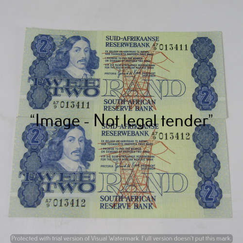 GPC de Jongh 2nd Issue both numbers series R2 bank notes - 10 UNC notes with consecutive numbers