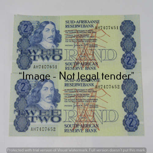 GPC de Jongh 2nd Issue both numbers series R2 bank notes - 10 UNC notes with consecutive numbers