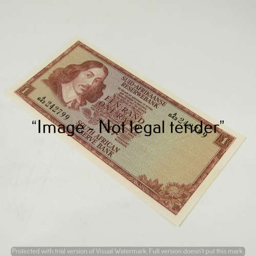 TW de Jongh 1st Issue R1 bank notes - springbok watermark - uncirculated