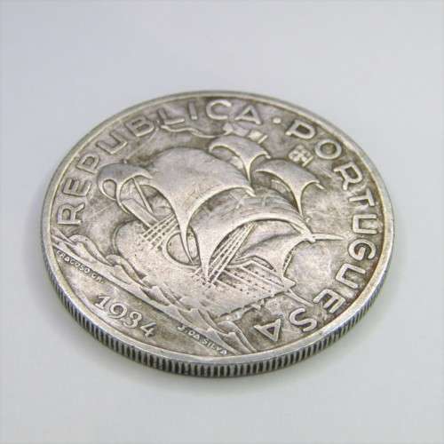1934 Portugal Silver 10 Escudo