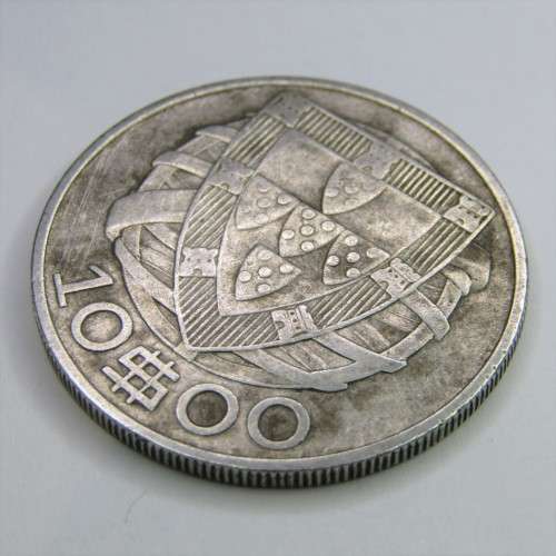 1934 Portugal Silver 10 Escudo