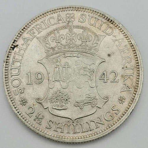 South Africa 1942 half crown AU