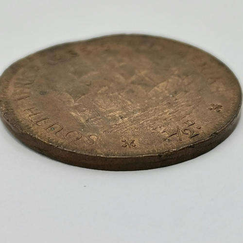 South Africa 1935 half penny XF+ with some nicks - all jewels on crown visible