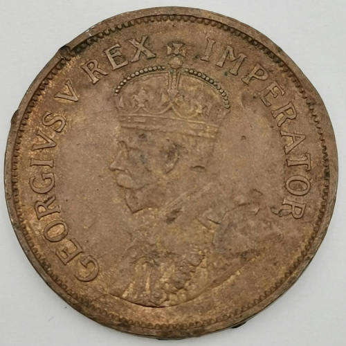 South Africa 1935 half penny XF+ with some nicks - all jewels on crown visible