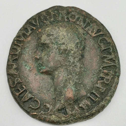 Ancient Roman Galigula coin ( 37 to 38 Ad ) VESTA reverse - very rare