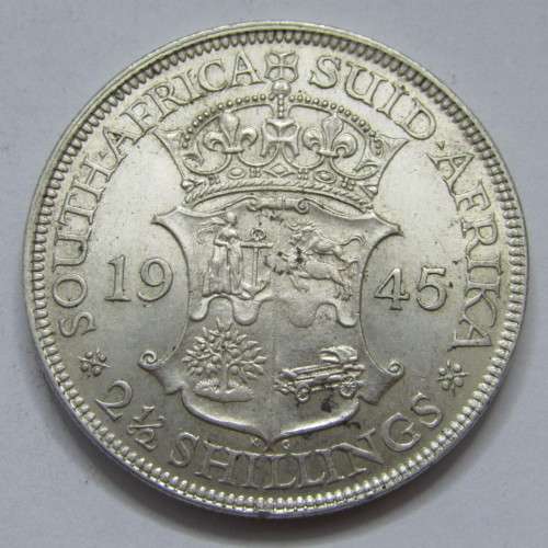 1945 SAU George VI half crown - VF+ with lustre