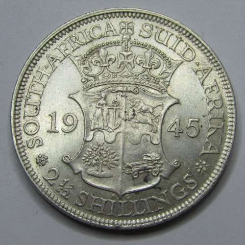 1945 SAU George VI half crown - VF+ with lustre