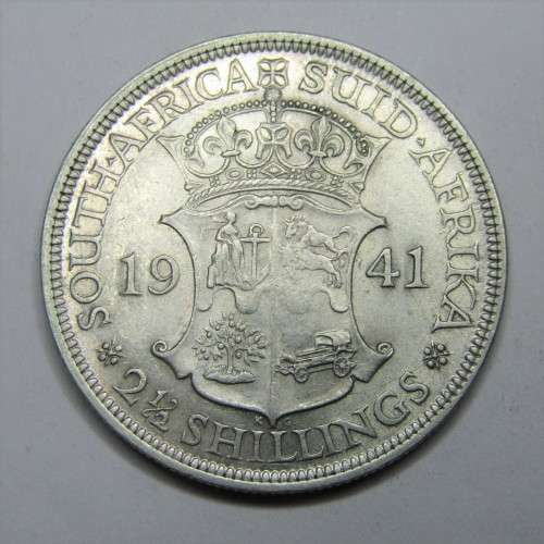 1941SAU George V half crown - aEF some lustre
