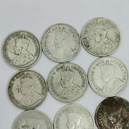 Lot of 11 South Africa George V One Shillings