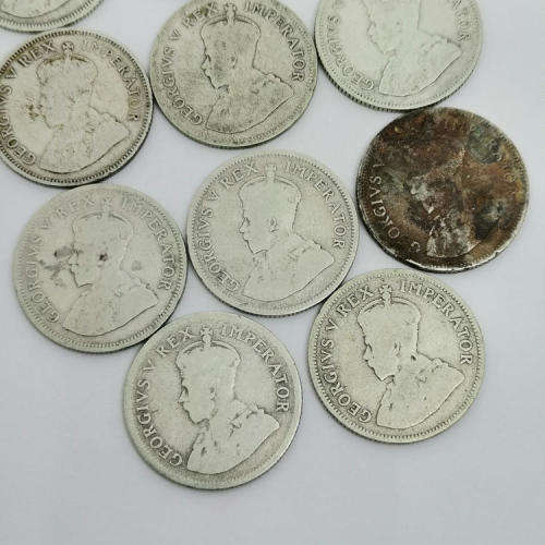 Lot of 11 South Africa George V One Shillings