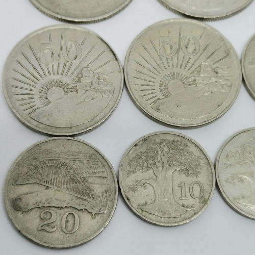 Lot of 12 old Zimbabwe coins - all different