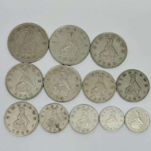 Lot of 12 old Zimbabwe coins - all different
