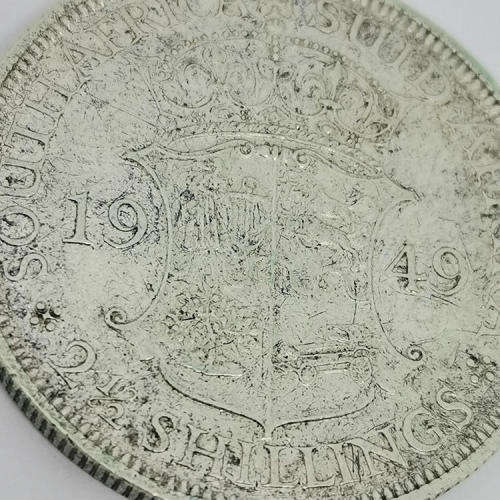 South Africa 1949 half crown XF+ - only 1891 minted