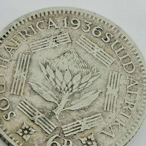 South Africa 1936 sixpence VF