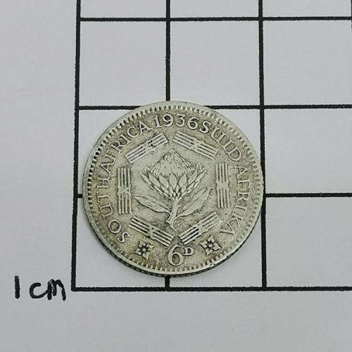 South Africa 1936 sixpence VF