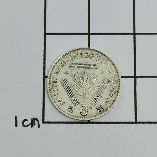 South Africa 1950 Three pence tickey AU