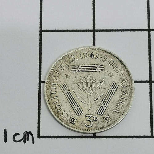 South Africa 1941 Three pence tickey EF+