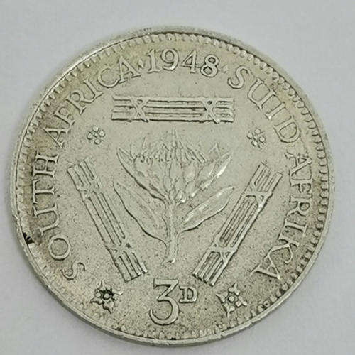 South Africa 1948 Three pence tickey AU
